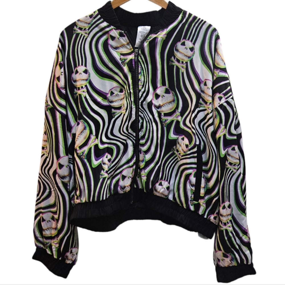 Disney Jack Skellington Nightmare Before Christmas Track Bomber Jacket XL